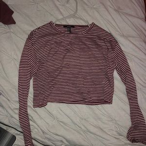 Burgundy and white striped shirt from forever 21